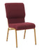 Maroon Fabric, Gold Steel Frame, 18.5" Wide Church Chair by Chivari, Cut Away Back CH18MG-ZF-T