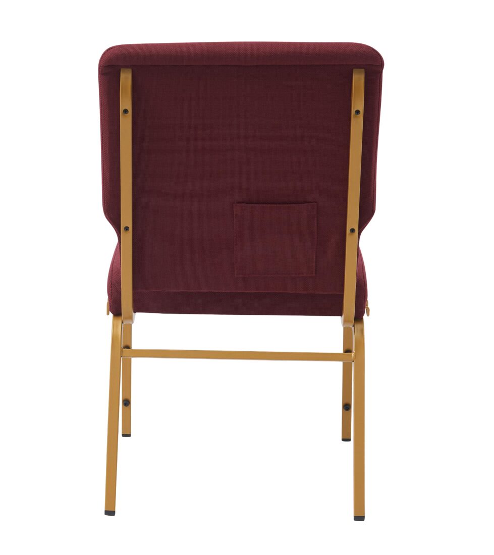 Maroon Fabric, Gold Steel Frame, 18.5