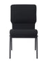 Black Fabric, Black Steel Frame, 18.5″ Wide Church Chair by Chivari, Cut Away Back CH18BB-ZF-T