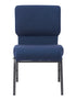 Indigo Fabric, Silver Vein Steel Frame, 20.5" Wide Church Chair by Chivari CH20IMSV-ZF-T