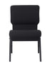 Black Fabric, Black Steel Frame, 20.5" Wide Cut Away and Back Church Chair CH20BB-ZF-T