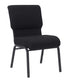 Black Fabric, Black Steel Frame, 20.5" Wide Cut Away and Back Church Chair CH20BB-ZF-T