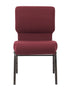 Maroon Fabric, Gold Vein Steel Frame, 20.5″ Wide Cut Away Church Chair by Chivari CH20MGV-ZF-T