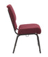 Maroon Fabric, Gold Vein Steel Frame, 20.5″ Wide Cut Away Church Chair by Chivari CH20MGV-ZF-T