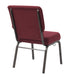 Maroon Fabric, Gold Vein Steel Frame, 20.5″ Wide Cut Away Church Chair by Chivari CH20MGV-ZF-T