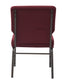 Maroon Fabric, Gold Vein Steel Frame, 20.5″ Wide Cut Away Church Chair by Chivari CH20MGV-ZF-T