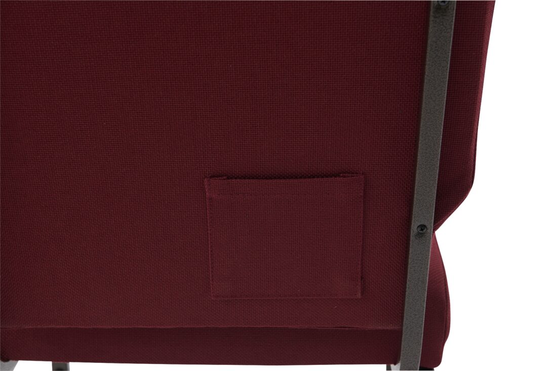 Maroon Fabric, Gold Vein Steel Frame, 20.5″ Wide Cut Away Church Chair by Chivari CH20MGV-ZF-T