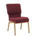 Maroon Fabric, Gold Steel Frame, 20.5″ Wide Cut Away Church Chair by Chivari CH20MG-ZF-T