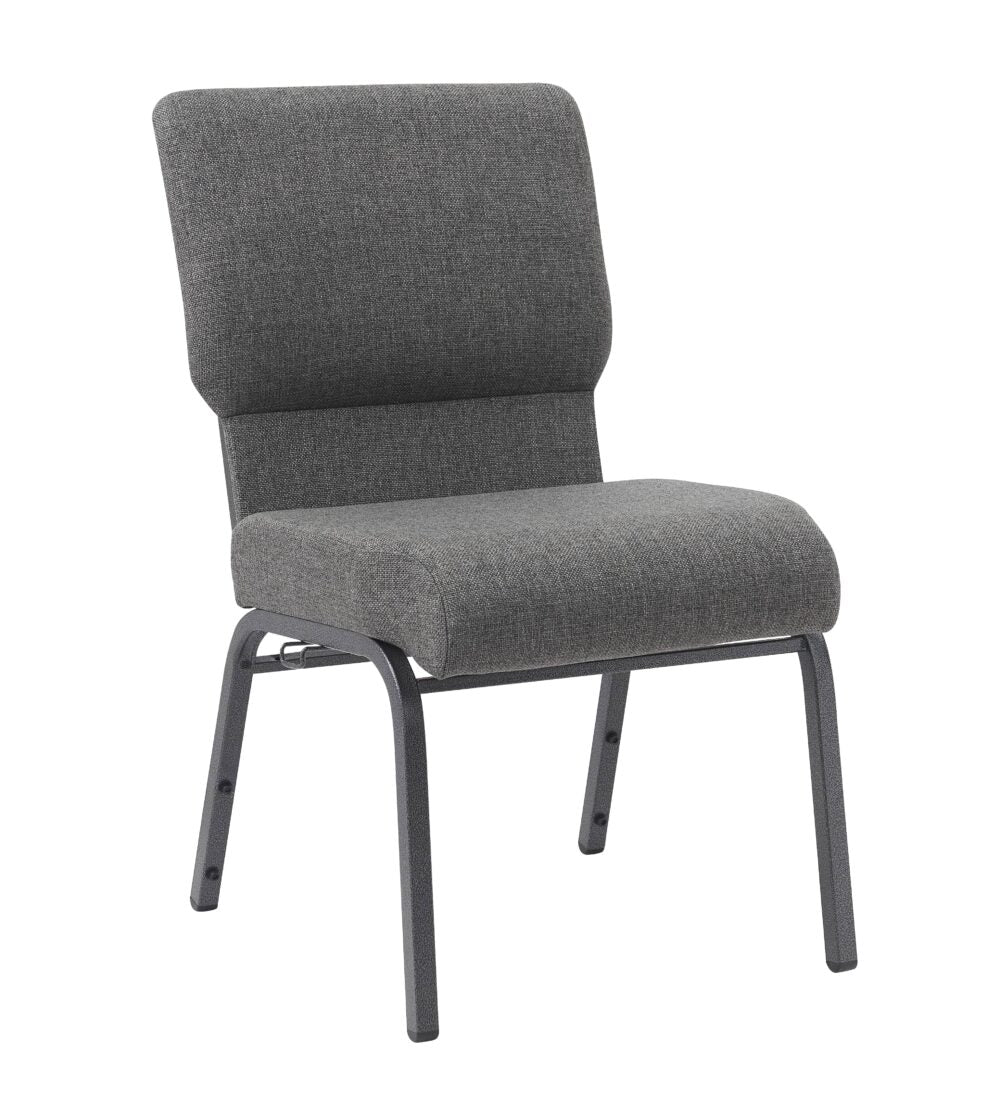 Black Fabric, Black Steel Frame, 20.5″ Wide Church Chair by Chivari CH20FBB-ZF-T