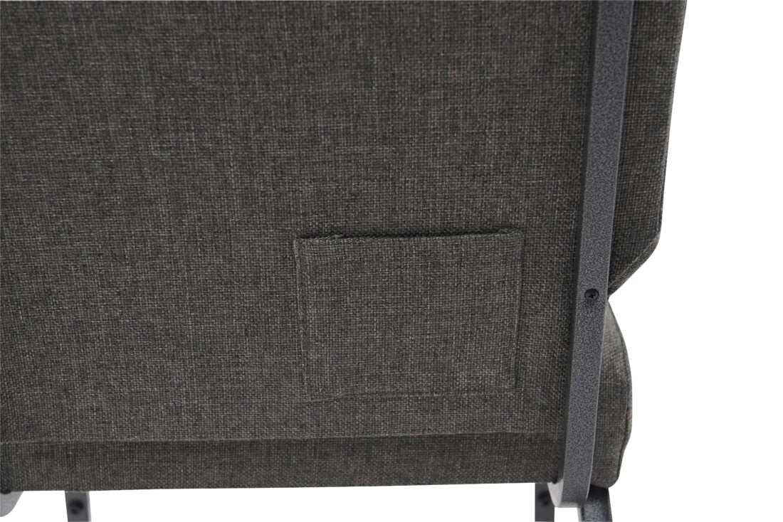 Black Fabric, Black Steel Frame, 20.5″ Wide Church Chair by Chivari CH20FBB-ZF-T