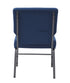 Church Chair - Blue (Cobalt) Fabric on Silver Vein Frame, 20.5" Wide Seat, 4" Thick Seat with Cut Away Back and Pouch CH20BLSV-ZF-T