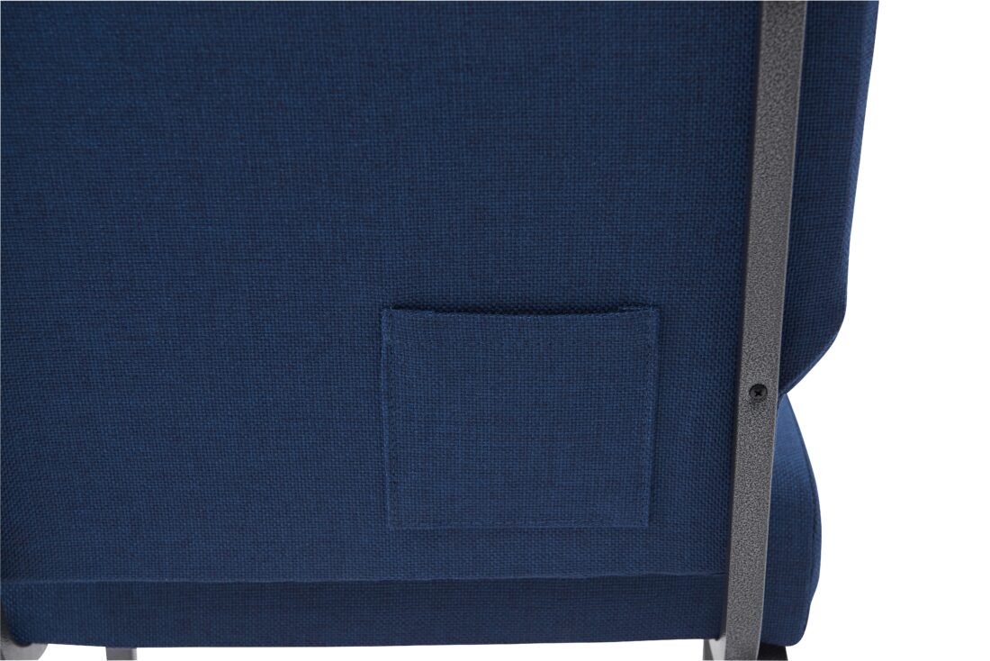 Church Chair - Blue (Cobalt) Fabric on Silver Vein Frame, 20.5