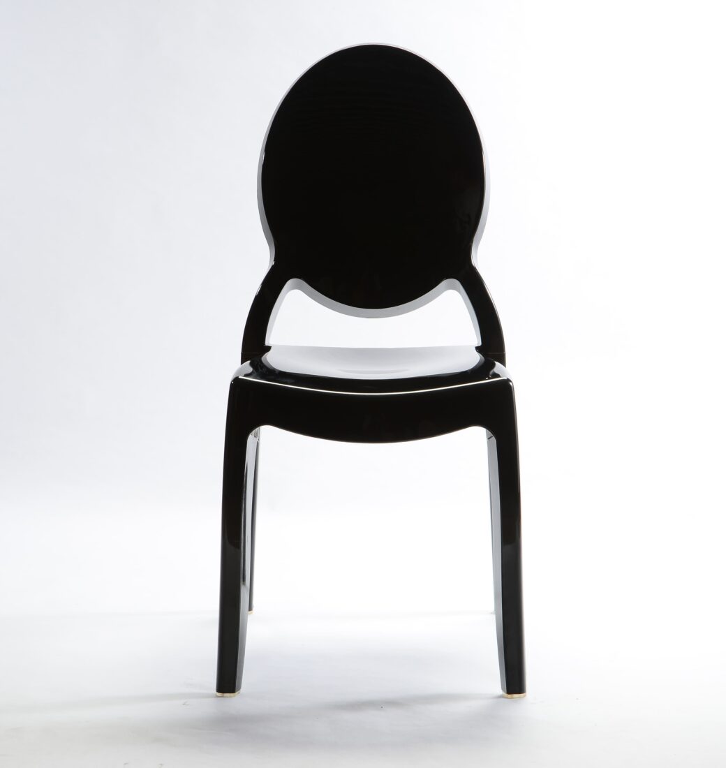 Black Resin Sophia Ghost Chair Armless CGSRB-ZG-T