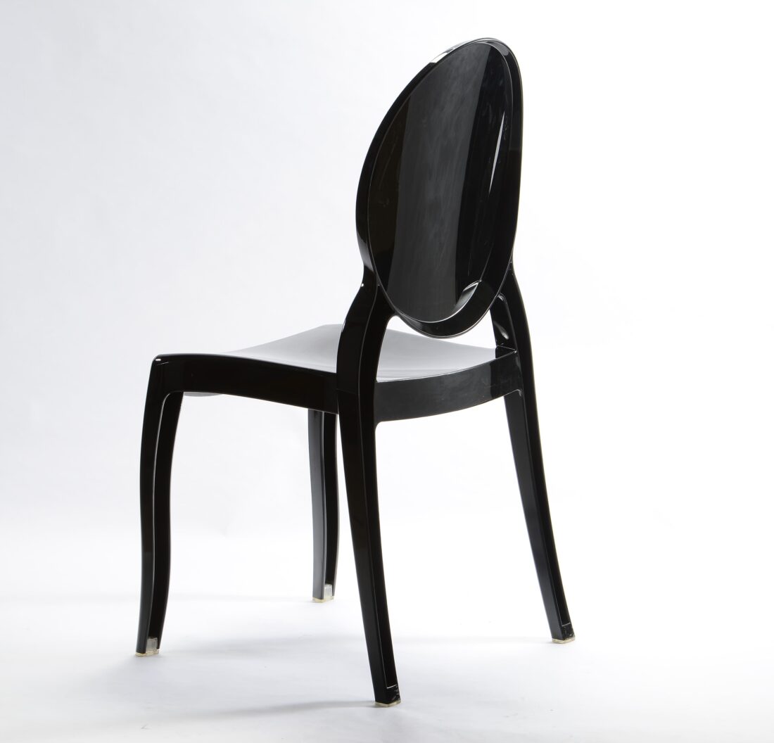 Black Resin Sophia Ghost Chair Armless CGSRB-ZG-T