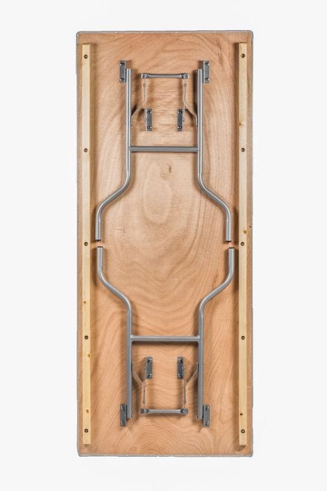 72" x 30" (6 Foot) Rectangle Heavy Duty Plywood Folding Table  Metal Edge
