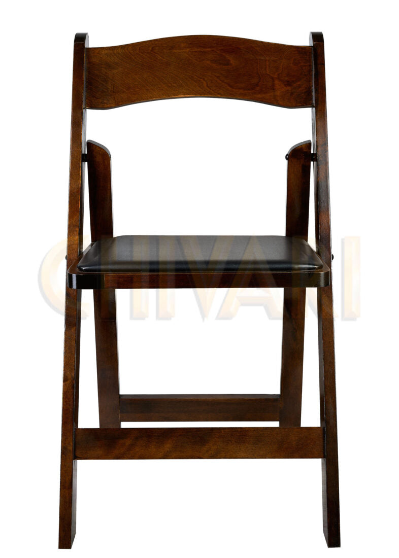 Fruitwood ToughWood Folding Chair with Black Padded Seat CFWF-BLK-AX-T