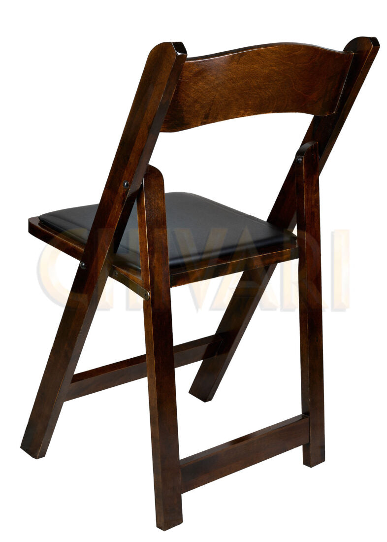 Fruitwood ToughWood Folding Chair with Black Padded Seat CFWF-BLK-AX-T