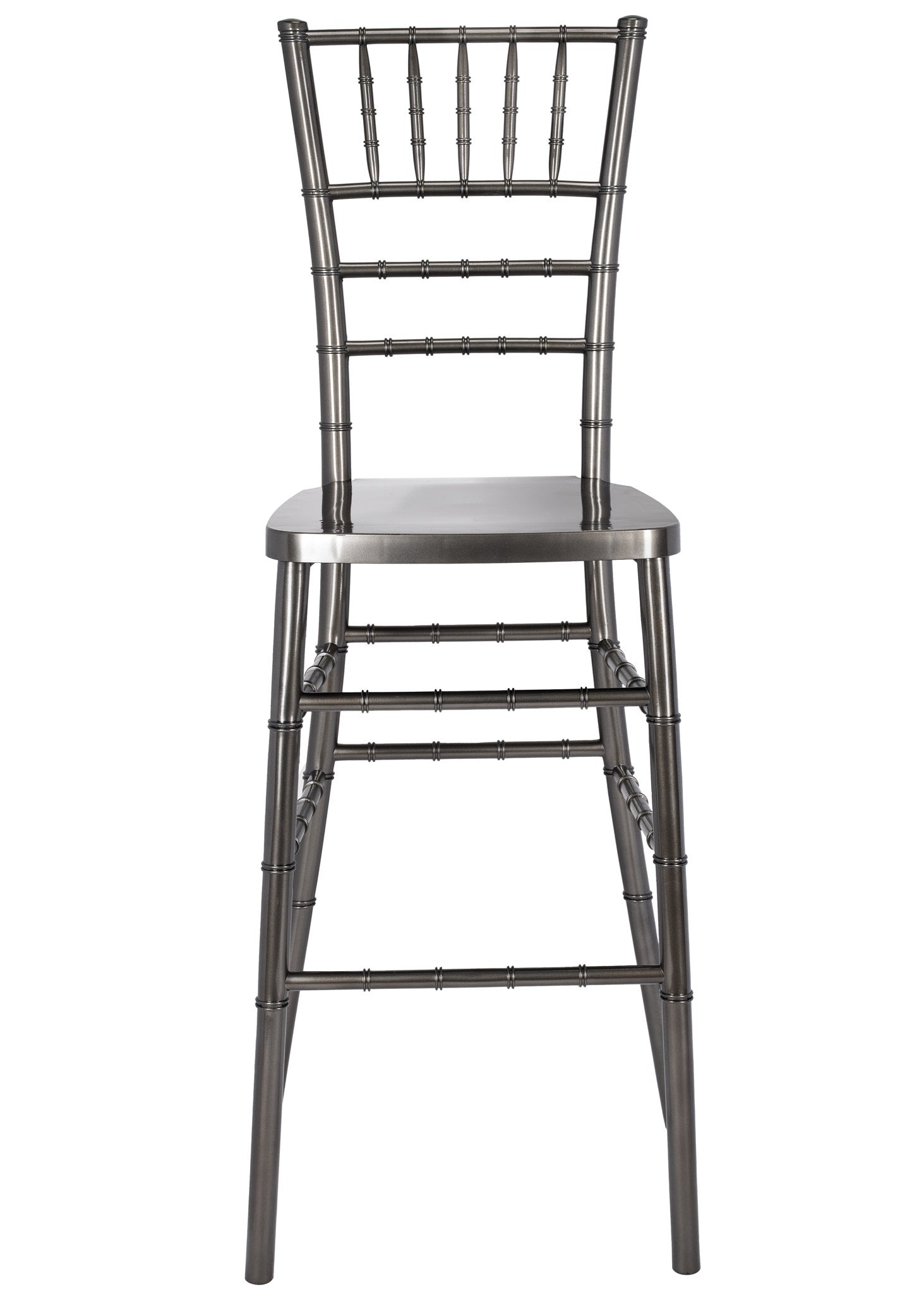 Metallic Silver Onyx Resin Steel Skeleton™ Chiavari Barstool