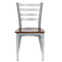 Chivari Ladder Back Restaurant Chair with Dark Wood Silver Frame and Dark Wood Seat CLMSWDW-ZF-KT