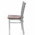 Chivari Ladder Back Restaurant Chair with Dark Wood Silver Frame and Dark Wood Seat CLMSWDW-ZF-KT