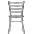 Chivari Ladder Back Restaurant Chair with Dark Wood Silver Frame and Dark Wood Seat CLMSWDW-ZF-KT