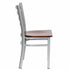 Chivari Ladder Back Restaurant Chair with Dark Wood Silver Frame and Dark Wood Seat CLMSWDW-ZF-KT