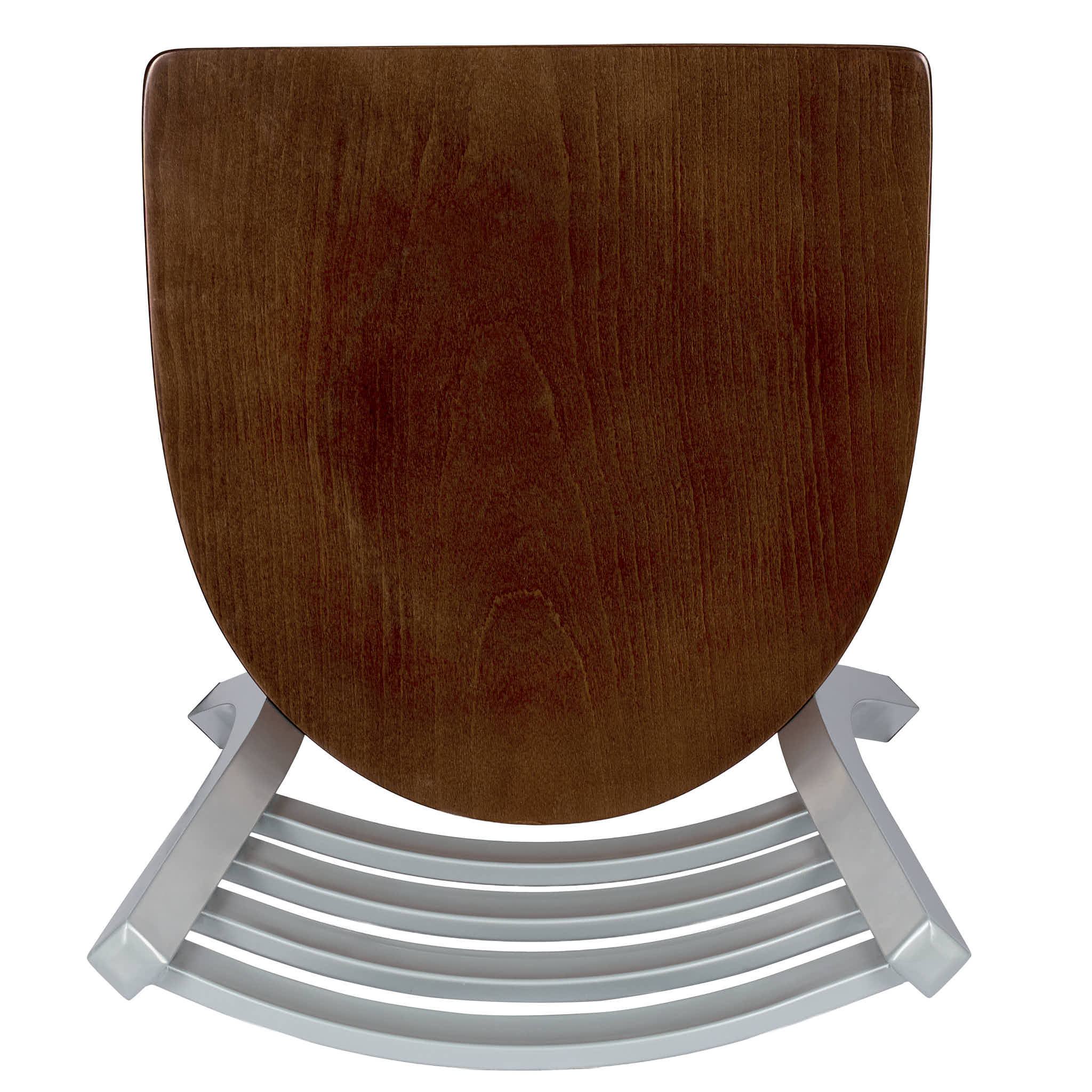 Chivari Ladder Back Restaurant Chair with Dark Wood Silver Frame and Dark Wood Seat CLMSWDW-ZF-KT