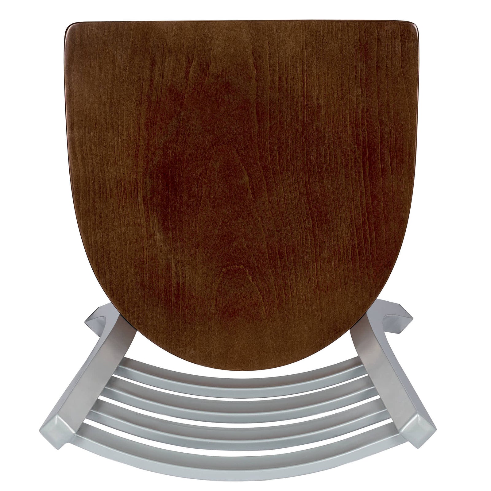 Chivari Ladder Back Restaurant Chair with Dark Wood Silver Frame and Dark Wood Seat CLMSWDW-ZF-KT