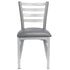 Chivari Ladder Back Restaurant Chair with Silver Frame and Dark Gray Vinyl Seat CLMSVDG-ZF-KT