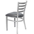 Chivari Ladder Back Restaurant Chair with Silver Frame and Dark Gray Vinyl Seat CLMSVDG-ZF-KT