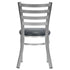 Chivari Ladder Back Restaurant Chair with Silver Frame and Dark Gray Vinyl Seat CLMSVDG-ZF-KT