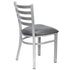 Chivari Ladder Back Restaurant Chair with Silver Frame and Dark Gray Vinyl Seat CLMSVDG-ZF-KT