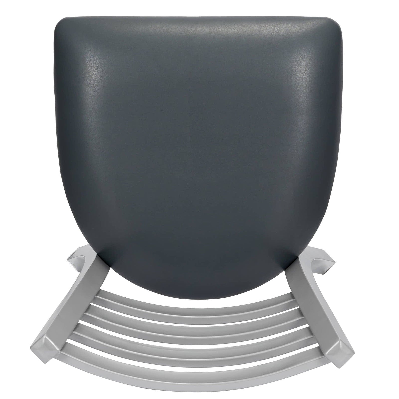 Chivari Ladder Back Restaurant Chair with Silver Frame and Dark Gray Vinyl Seat CLMSVDG-ZF-KT