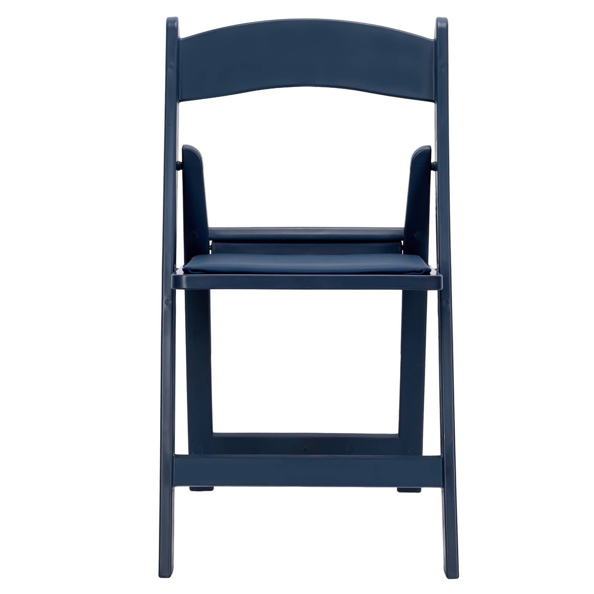 Deep Blue Sea with Matching Seat Resin Steel Skeleton Folding Chair (Per Chair Price Shown - Sold only in Quantities of 4)