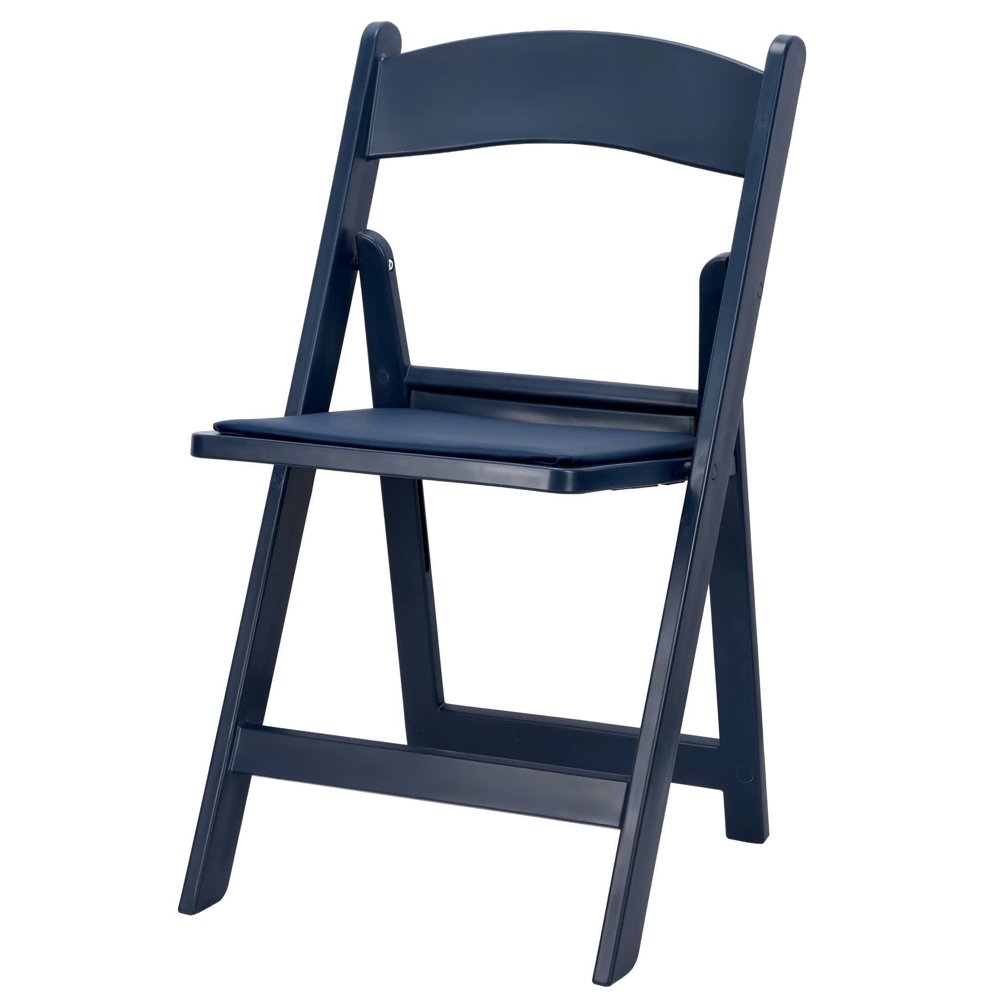Deep Blue Sea with Matching Seat Resin Steel Skeleton Folding Chair (Per Chair Price Shown - Sold only in Quantities of 4)