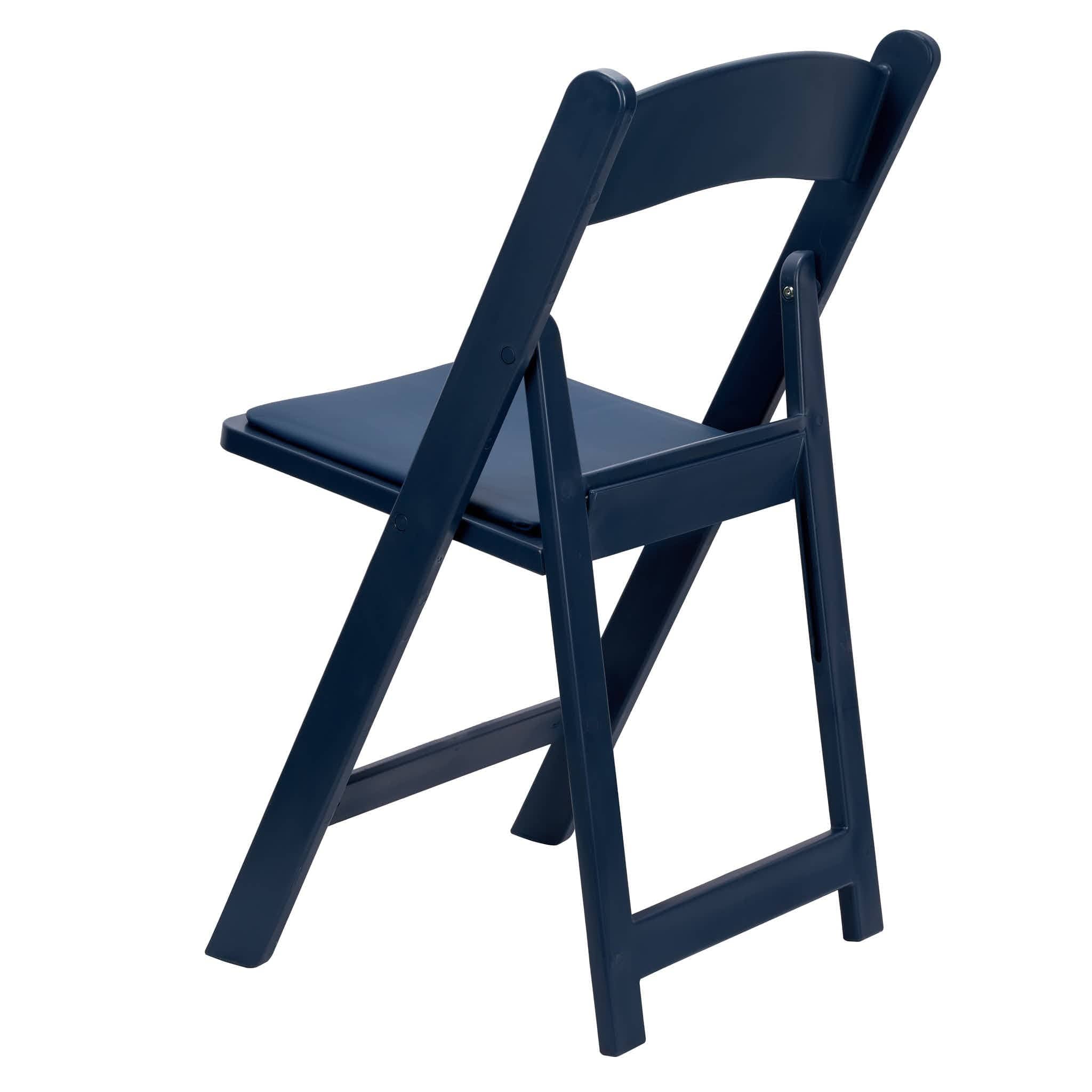 Deep Blue Sea with Matching Seat Resin Steel Skeleton Folding Chair (Per Chair Price Shown - Sold only in Quantities of 4)