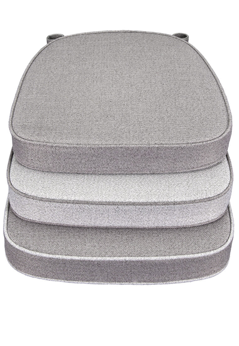 Gray with Silver Piping 2.5" Thick Chair Cushion - World's Best Cushions