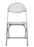 Samson Series White Plastic Fan Back Folding Chair