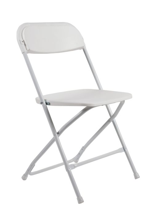 Samson Series White Plastic Folding Chair