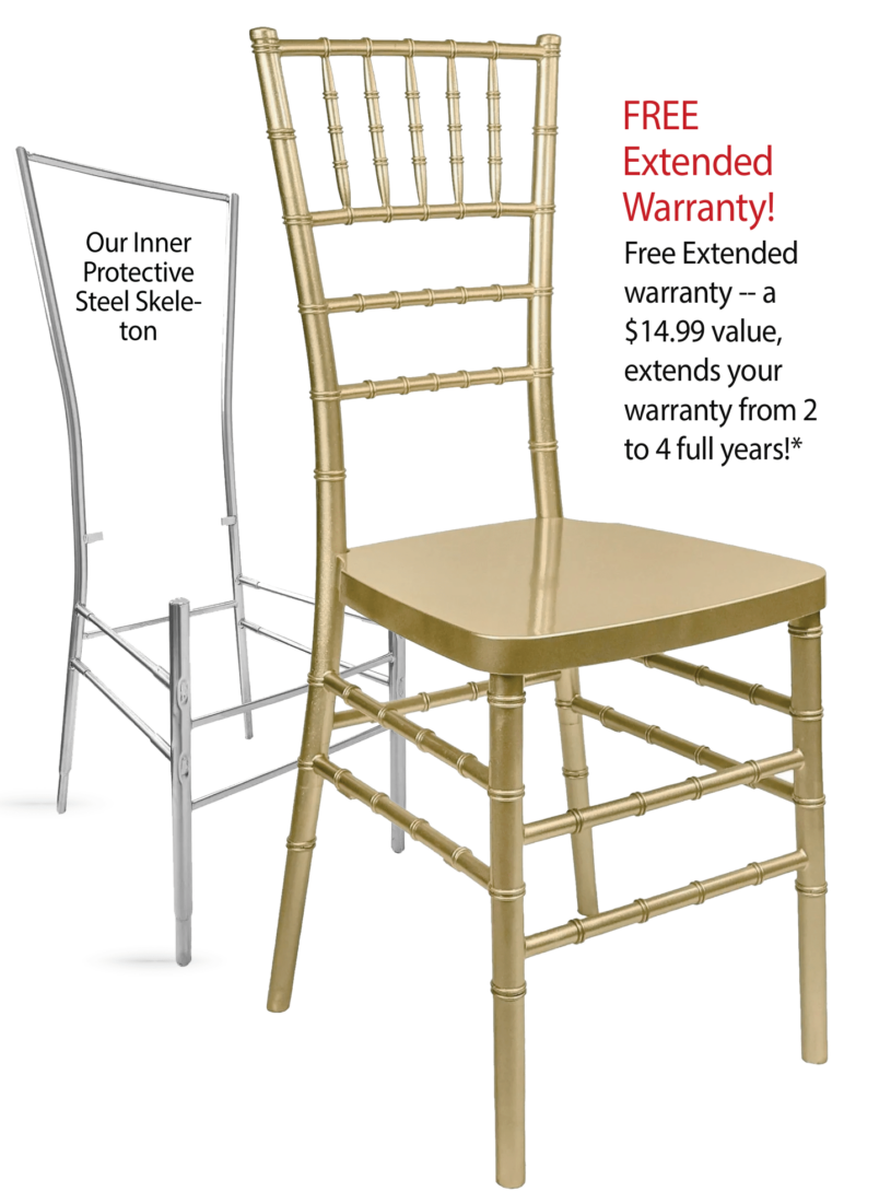 48 Chair Pack Gold Steel Skeleton™ Resin Chiavari Chair