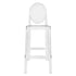 Barstool Ghost Resin Oval Oval Back Clear Z Series Does not stack BGRO ZG T Front