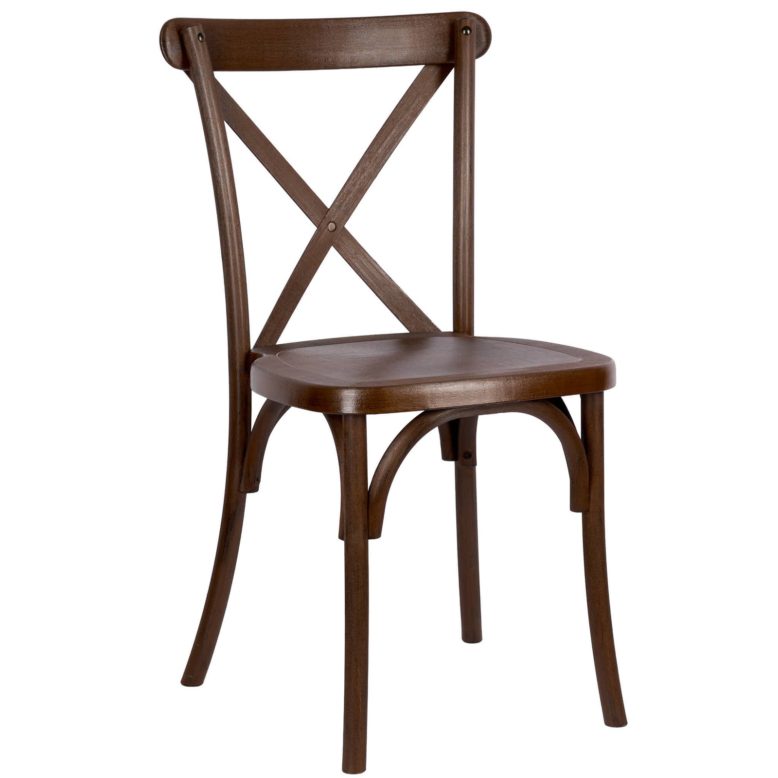 32 Chair Pack Fruitwood Steel Skeleton™ Resin Cross Back Chair