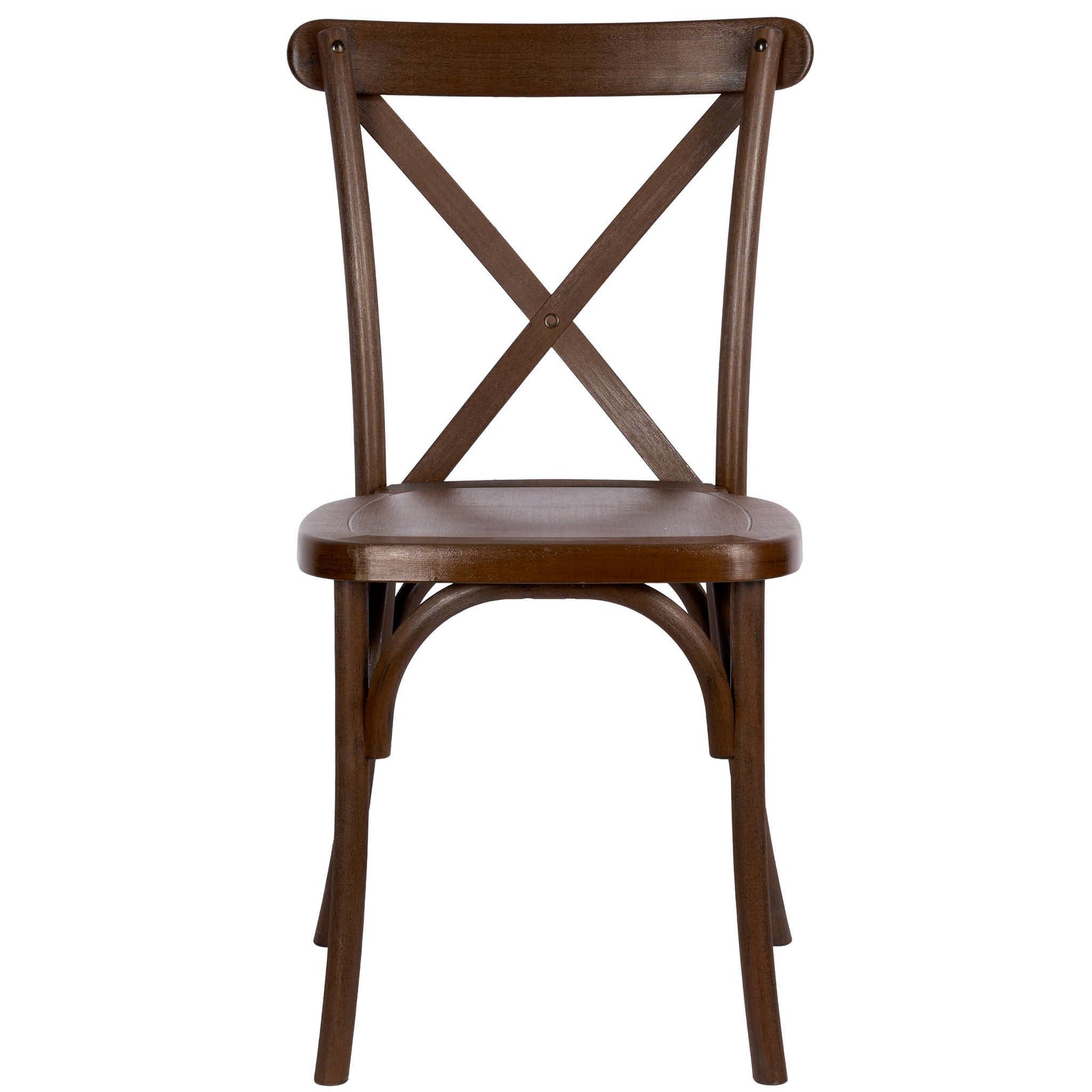 32 Chair Pack Fruitwood Steel Skeleton™ Resin Cross Back Chair