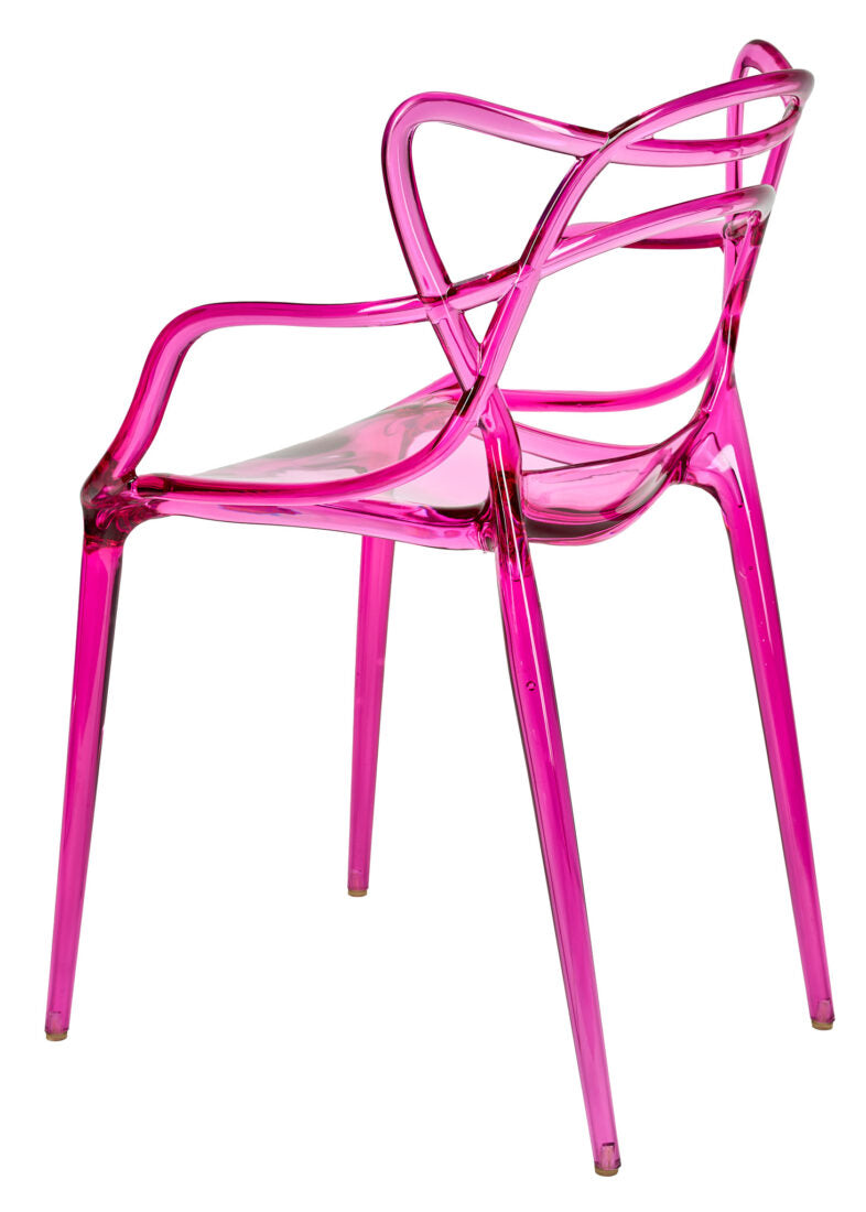 Fuchsia Clear Resin Orbit Chair