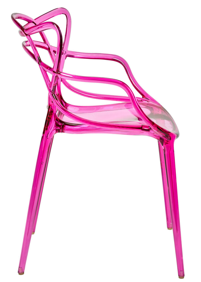 Fuchsia Clear Resin Orbit Chair