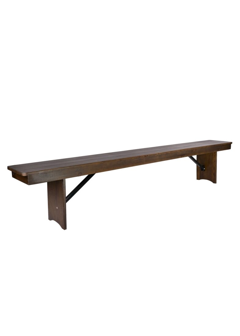 Fruitwood 8 Foot (96″ x 12″) Rectangle Farmhouse Table Bench TFARM-BENCH-9612-FRTWD-AX-T