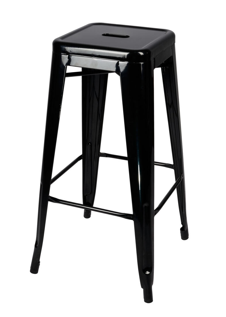 Black High Gloss Steelix Tolix Style Metal Barstool BTMB-AX-T