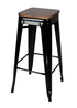 Black High Gloss Steelix Tolix Style Metal Barstool BTMB-AX-T