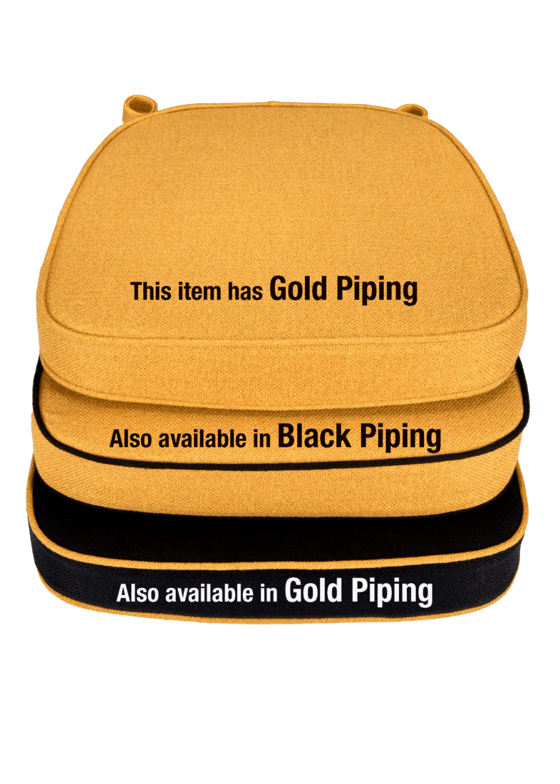 Gold with Black Piping 2.5" Thick Chair Cushion - World's Best Cushions