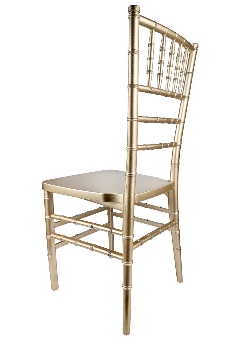 Gold ToughResin Chiavari Chair (Per Chair Price Shown – Sold only in Quantities of 4) Some Assembly Required